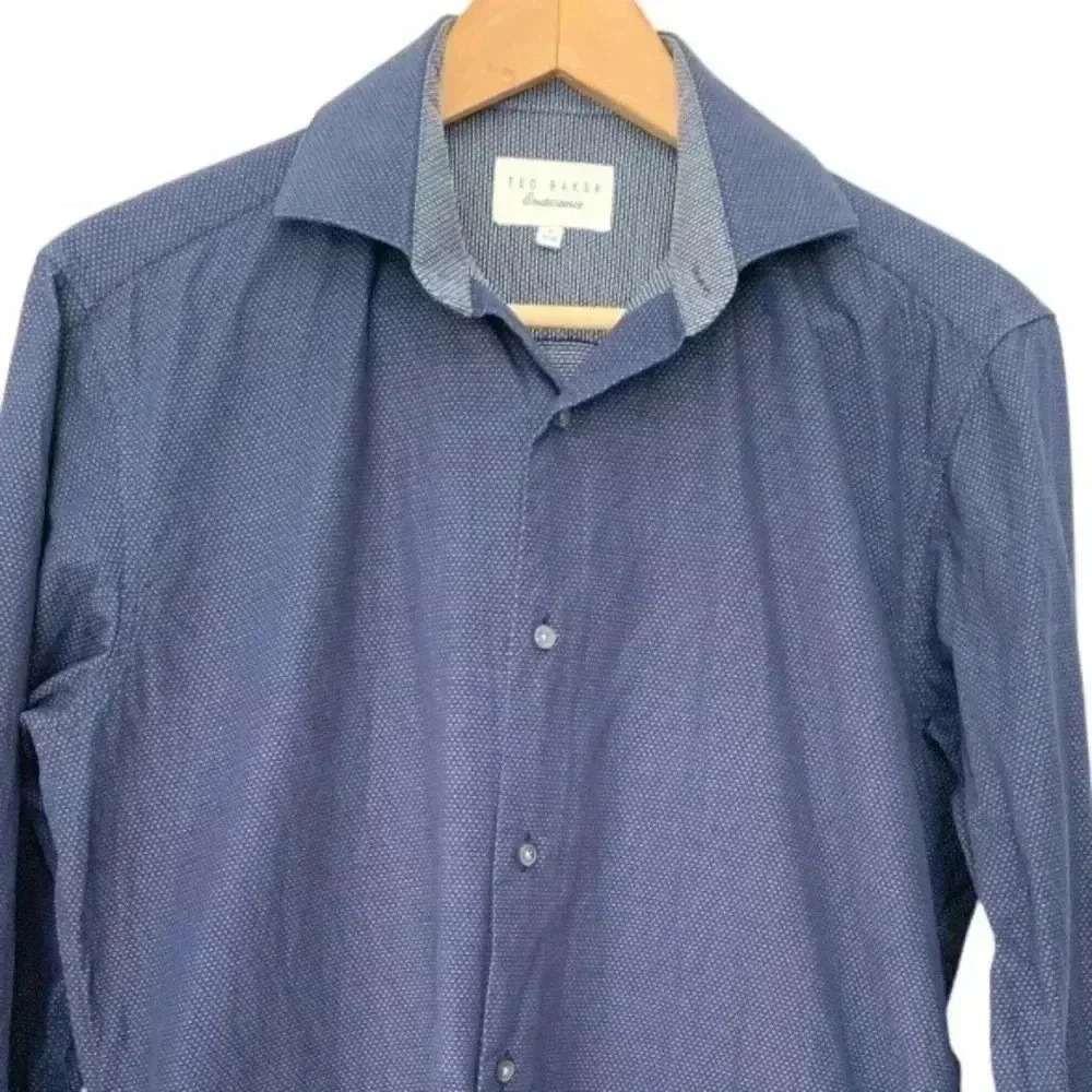 Ted Baker Endurance navy blue  button down shirt 32/33